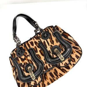 Fendi Leopard Print Ponyhair B Bag